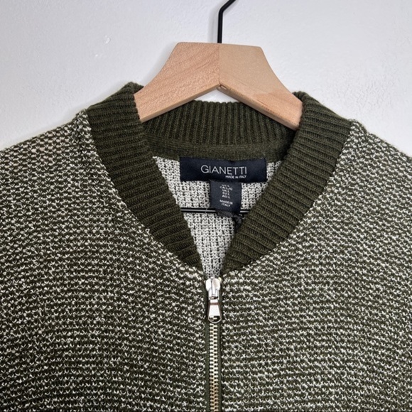 Gianetti Mens Long Sleeve Green Zip Up Italian Wool Blend Jacket Size Large - Picture 3 of 9
